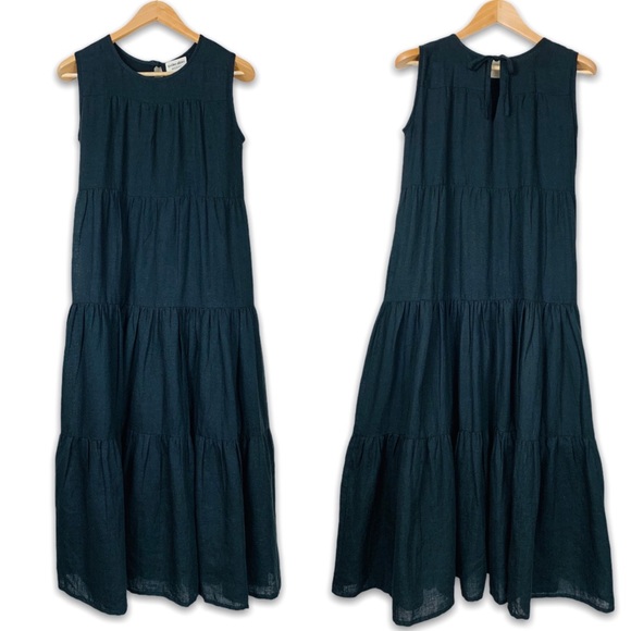 NWOT Tribe Alive Tiered Maxi Dress Ink Black Small - Picture 3 of 8